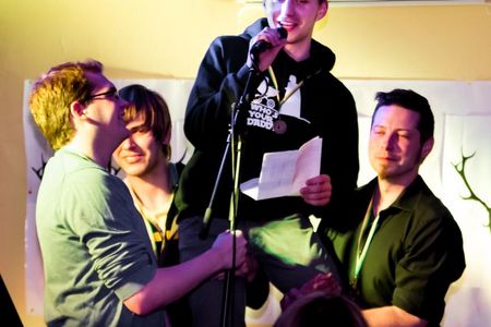 Eric Jansen, Felix Kaden, Florian Kranz, Jan Schmidt, Matthias Marschalt, Michael Heide und Oscar Malinowski bei der ReimBerg Slam-Meisterschaft