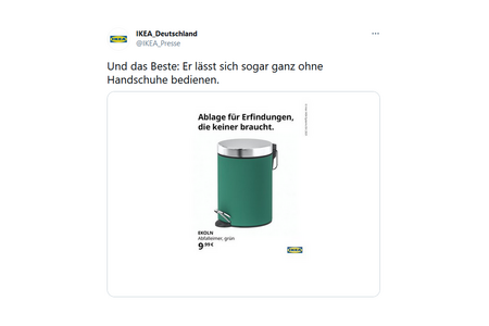 Ab in die Tonne damit Ikea präsentiert die Antwort auf Erfindungen, die die Welt nicht braucht