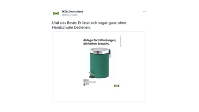 Ab in die Tonne damit Ikea präsentiert die Antwort auf Erfindungen, die die Welt nicht braucht
