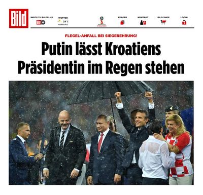 Putin laesst seine WM-Gaeste im Regen stehen titelten alle Medien in Deutschland