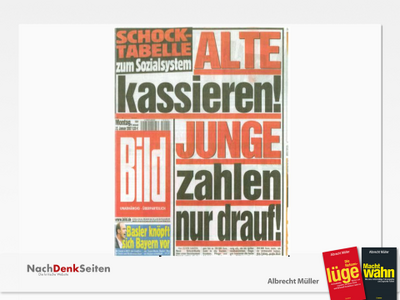 Bild Zeitung hetzt die Jungen gegen die Alten auf
