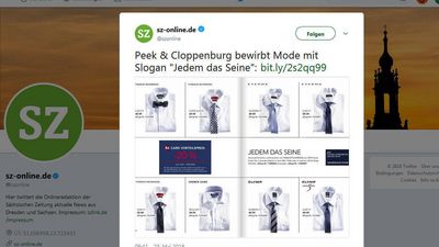 Peek und Cloppenburg blamiert sich mit Spruch, Jedem das Seine