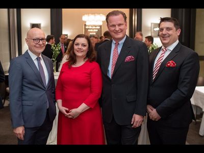 Professor Udo Di Fabio, Kathrin de Blois, Marco van der Meer, David Zuelow, NRW-Vorstandsvorsitzender von DIE FAMILIENUNTERNEHMER