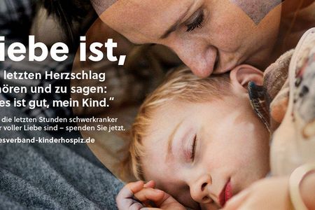 In der Kampagne wird um Spenden fuer die Kinderhospizarbeit gebeten