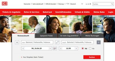 Die Kampagnenmotive der Bahn finden sich auf der Buchungswebseite - und stoßen dem Politiker Boris Palmer auf