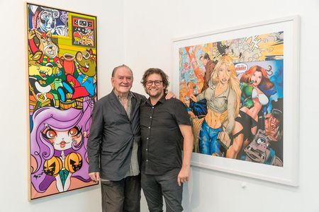 Erró mit Galerist Dirk Geuer