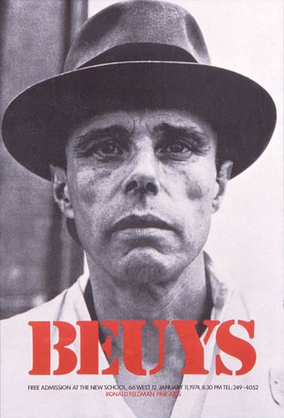 Joseph-Beuys-Poster für die von dem New Yorker Galeristen Ronald Feldman organisierte US-Vortragstournee Energy Plan for the Western Man von 1974, courtesy Ronald Feldman Fine Arts