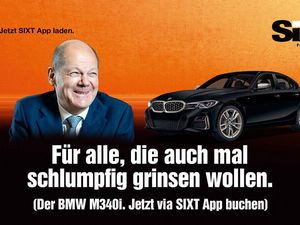 Bundesfinanzminister Olaf Scholz und ein Zitat von Bayerns Ministerpraesident Markus Söder nutzt Sixt für seinen aktuellen Prank Bundesfinanzminister Olaf Scholz und ein Zitat von Bayerns Ministerpraesident Markus Söder nutzt Sixt für seinen aktuellen Prank