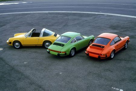 Bunte Truppe: SC, Carrera und Targa in Gummibaerchen-Farben.