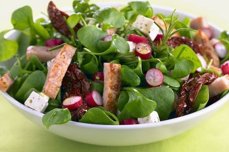 Radieschen mit Blattsalat