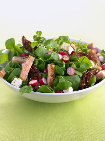 Radieschen mit Blattsalat
