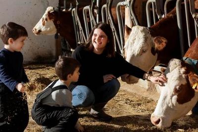 Die muhenden Stallbewohner in Suedtirol freuen sich immer auf Streicheleinheiten der kleinen und grossen Gaeste