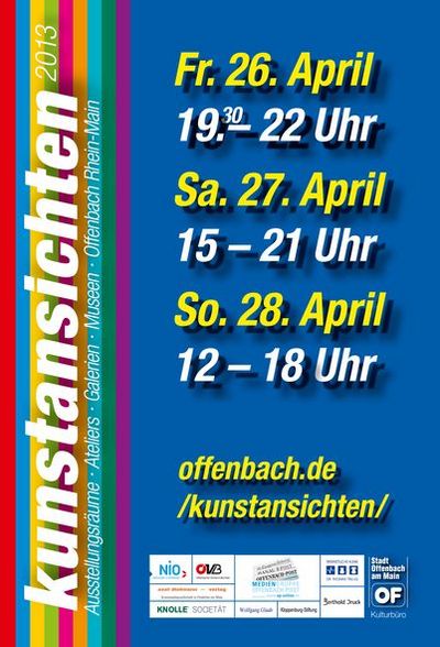 Offenbach am Main lädt ein zu den 13. "kunstansichten" - vorgestellt von über 120 Künstlerinnen und Künstlern