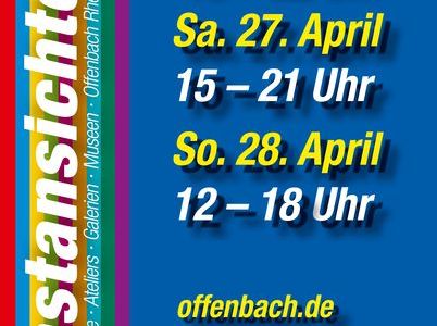 Offenbach am Main lädt ein zu den 13. "kunstansichten" - vorgestellt von über 120 Künstlerinnen und Künstlern