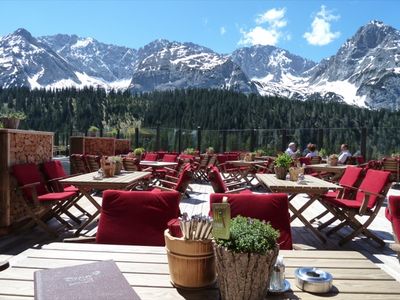 Sonnenplatz mit Panoramablick Tirolerhaus Ehrwalder Alm