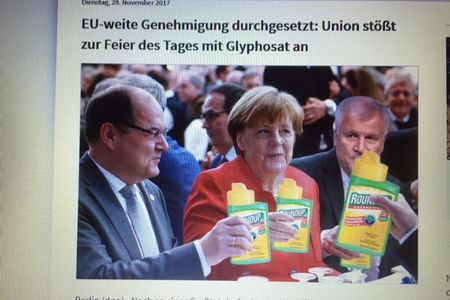 Der Vogel, Tier, Mensch und Bienenmoerder hat im Auftrag von Monsanto und Bayer dafuer gesorgt dass sie uns weiter mit Glyphosat vergiften duerfen
