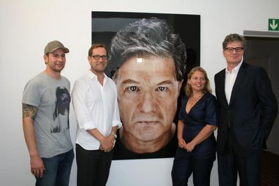 Axl Klein, Michael Horbach und Roger Willemsen eroeffnen die Ausstellung ZORN.