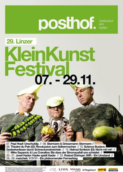 Das Who-Is-Who der Kabarettszene trifft sich vom 7.-29. November 2012 zum Linzer Kleinkunstfestival im Posthof Linz