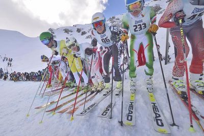 In Startposition auf der Valluga beim Weißen Rausch in St Anton am Arlberg