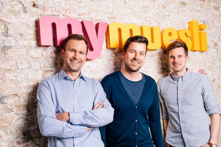 Die drei My-Muesli-Gruender Philipp Kraiss, Max Wittrock und Hubertus Bessau