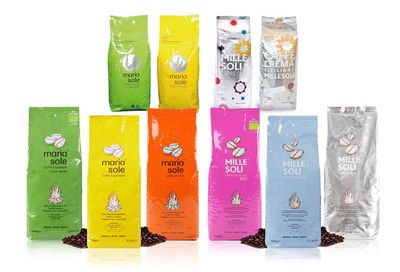 Hochwertigen Espresso, der in Handarbeit mit Olivenbaumholz geroestet wird, der Maria Sole Espresso Bohne