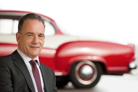 Christian Borgward mit dem Borgward-Isabella Coupé