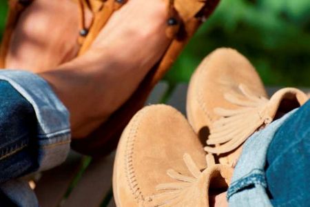 Feather Moc and Concho Feather Bootie