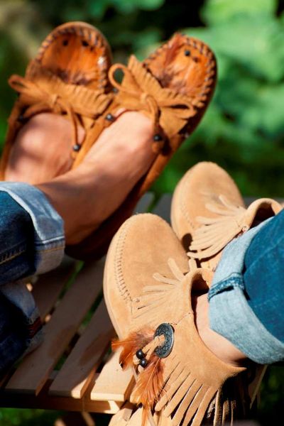 Feather Moc and Concho Feather Bootie