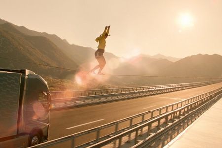 The Ballerina Stunt, Client: Volvo Group Sweden. Brand: Volvo FH, Director: Henry Alex Rubin, Art Directors: Anders Eklind, Sophia Lindholm, Copywriters: Bjoern Engstroem, Martin Ringqvist, Designer: Jerry Wass, Advertising Agency: Forsman und Bodenfors.