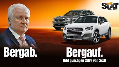 Nach der Wahl: Die Marketingabteilung von Sixt hat wieder mal schnell reagiert. Ob es mit Seehofer tatsarchlich bergab geht steht noch nicht fest