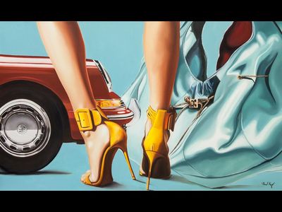 Heiner Meyer, Stiletto Oel auf Leinwand