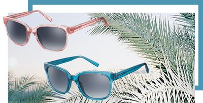 Ein Cut-out, der sich wie ein feiner Rahmen um die Glaeser der Sonnenbrille legt, setzt innovative Akzente