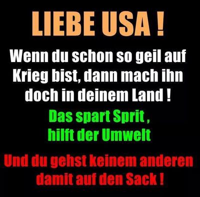 Deutschland und Europa will keinen Krieg.