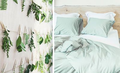 Herrliche Bettwaeschesets von YUMEKO in der erfrischenden Wohlfuehlfarbe: Sea Green