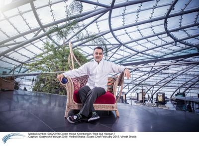 Gastkoch Vineet Bhatia im Februar 2015 im Hangar 7