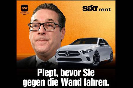 Strache in Not Das Motiv stammt von Jung von Matt für Sixt