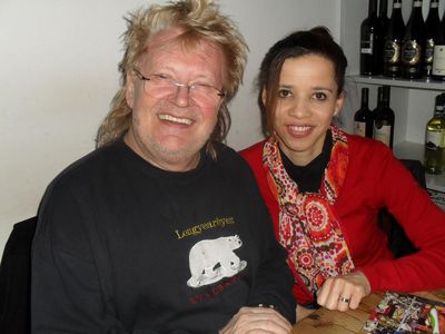 Michaela Boland im Interview mit HA Schult Foto GFDK