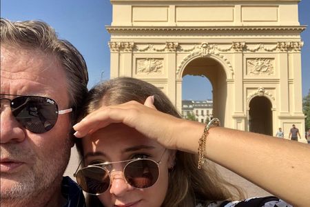 Soenke C. Weiss mit seiner Tochter Nina in Potsdam, beide fanden Potsdam cool