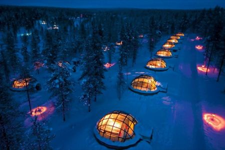 Glasiglu Kakslauttanen in Lappland