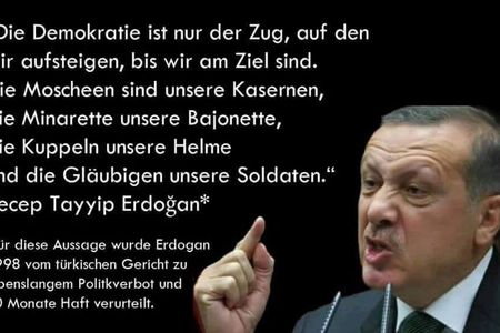 Was Erdogan von der Demokratie haelt hat er fruehzeitig wissen lassen. NICHTS