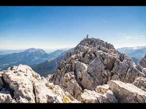 Der Hochkalter in den Berchtesgadener Alpen ist mit 2.607 Metern einer der hoechsten Berge Deutschlands Der Hochkalter in den Berchtesgadener Alpen ist mit 2.607 Metern einer der hoechsten Berge Deutschlands